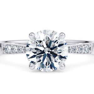 delicacy vintage corte redondo en diamante y platino