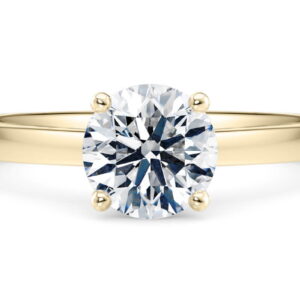 diamante solitario clásico talla redonda oro rosa