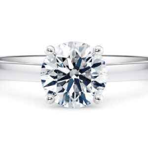 diamante solitario clásico talla redonda oro rosa