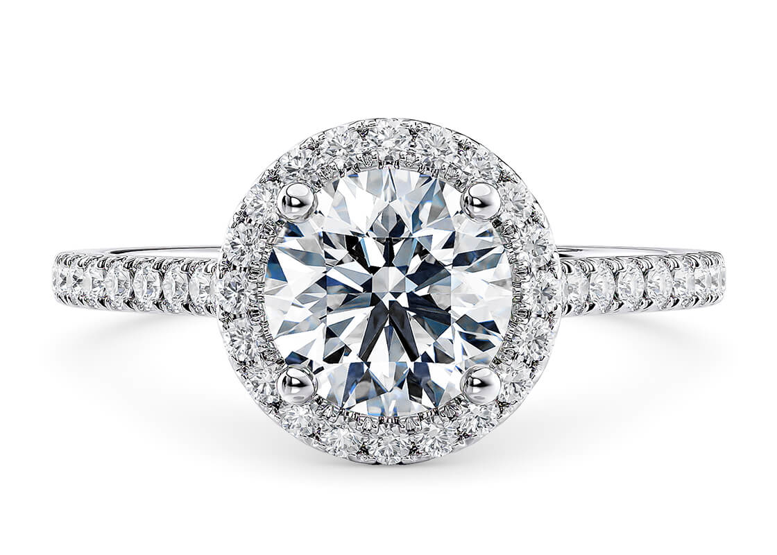 halo afrodita diamante de talla redonda oro blanco de 18k