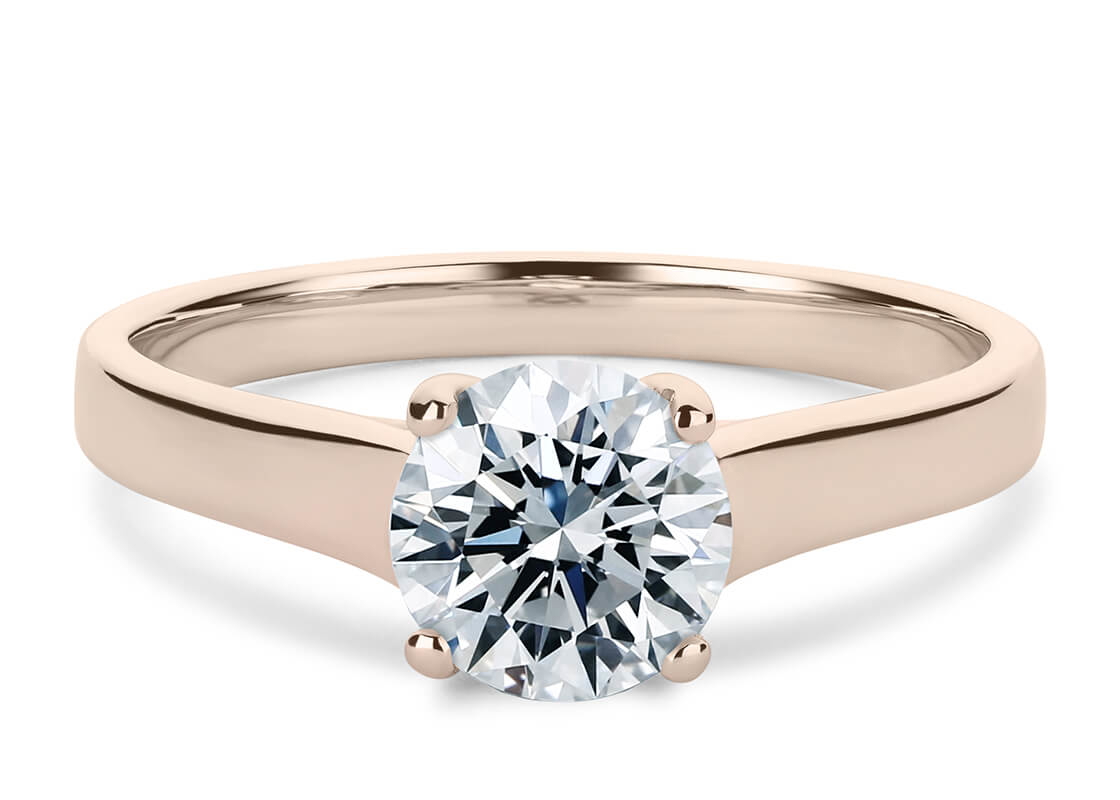 solitario redondo rosa